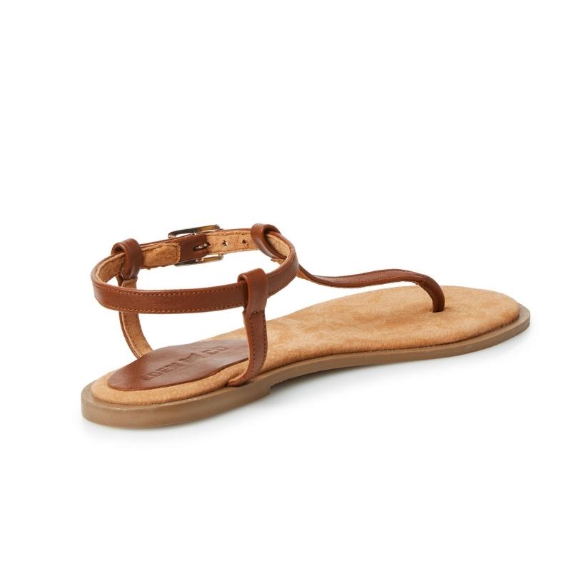 Ladies Toe Post Leather Sandals - Image 6