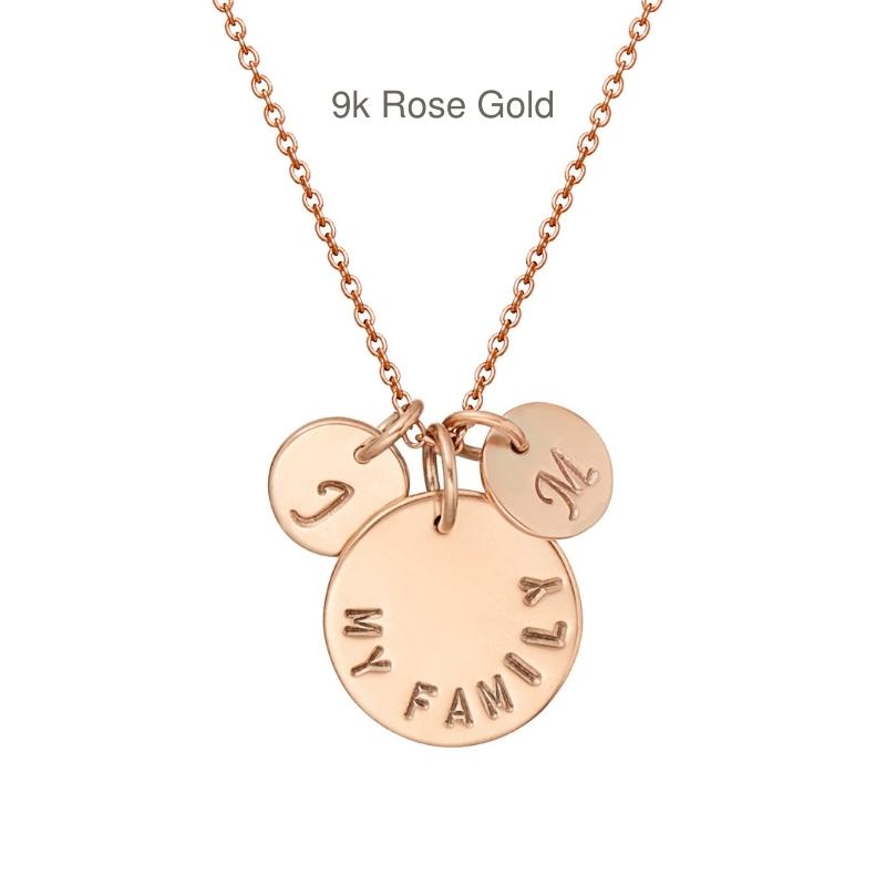 Personalised Family Necklace -9k Gold or Rose Gold - Image 2
