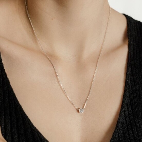 Delicate Solitaire Necklace