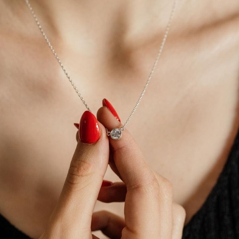 Delicate Solitaire Necklace - Image 2