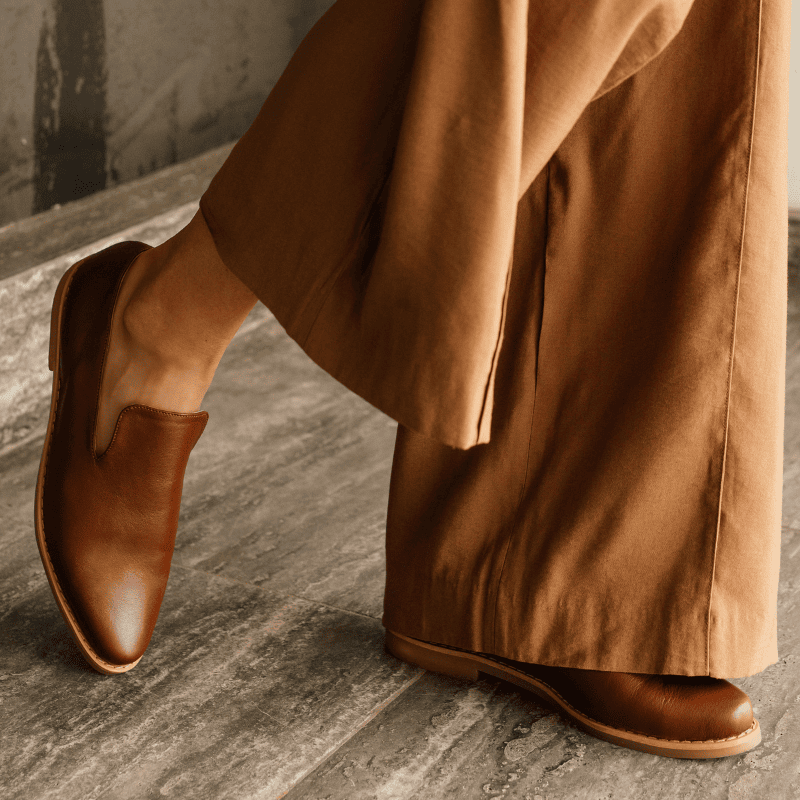 French Leather Loafers - Tan - Image 4