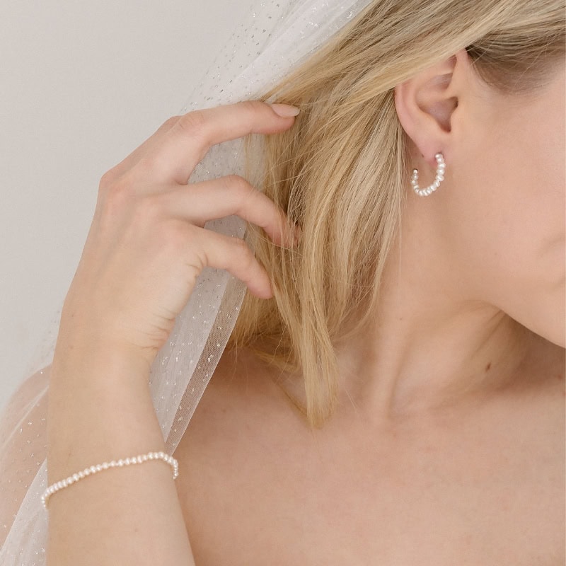 Infinity Pearl Hoops - Image 2